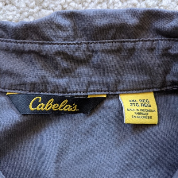 Cabela's Button Up Short Sleeve Shirt Men's XXL Gray - Picture 10 of 10